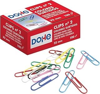 MTL 79210 - Pack de 100 clips colores, 32 mm