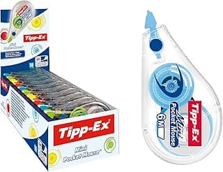 BIC Tipp-Ex Mini Pocket Mouse Cinta Correctora, 6 m x 5 mm, Colores Surtidos, Caja de 10 Unidades
