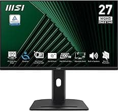 MSI Pro MP275QPG Monitor Profesional WQHD de 27", Panel IPS de 2560 x 1440, 100 Hz, Montaje VESA, adaptative Sync, Ajustable en 4 direcciones, HDMI 2.0b, Negro