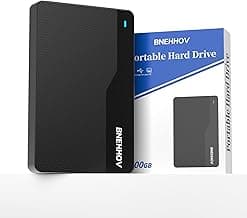 BNEHHOV Disco Duro Externo Portátil Ultra Delgado 500GB HDD Disco Duro USB 3.0 Expansión de Almacenamiento Compatible con PS4, PC, Mac, Portátil, Xbox, Android, Office (HDD02)
