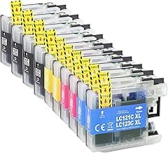 10 Cartuchos de Tinta compatibles con Brother LC123 XL 123 para DCP-J132W J152W J172W J552DW J752DW J4110DW MFC-J245 J470DW J650DW J870DW J4410DW J4610DW