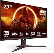 AOC Gaming 27G2ZNE - Monitor Full HD de 27 pulgadas, 240 Hz, MPRT de 1 ms, FreeSync Prem. 1920x1080, HDMI 1.4, DisplayPort 1.2 negro/rojo, 27 pulgada FHD , Soporte fijo
