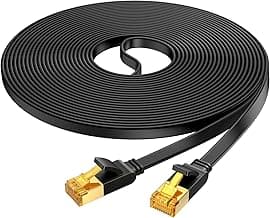 UGREEN Cable Ethernet Cat 7 Plano Cable Lan de Alta Velocidad 10 Gbps Cable RJ45 para Gaming PS4 PS5 Modem Router Compatible con Cat 5 Cat 6 Cat 6a, 10 Metros