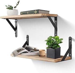 Uten Estante Pared, Baldas Pared de 2 Capas, Estante de Pared de Madera de 42,5 cm, Carga Máxima de 30 kg, Adecuado Para Dormitorios, Salas de Estudio, Oficinas, Salones, Cocinas, Baños