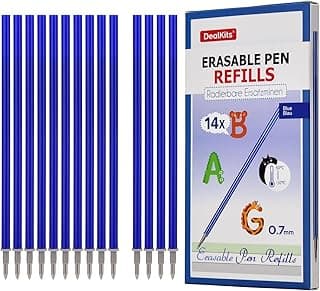 14 recambios de minas borrables azules - Compatibles con Legami - Punta: 0.7 mm, Altura: 13 cm - Recargas borrables con tinta termosensible