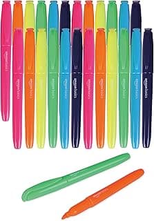 Amazon Basics Subrayadores de vivos, 24 unidad, Paquete de 1, Colores surtidos