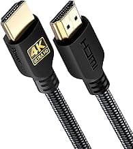 PowerBear Cable HDMI 4K 0,3 m | Alta velocidad, nylon trenzado y conectores de oro, 4K @ 60Hz, Ultra HD, 2K, 1080P, ARC y CL3 Clasificado | para el ordenador portátil, monitor, PS5, Xbox One y más
