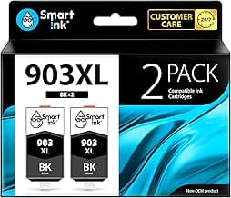 Smart Ink Reemplazo Compatible del Cartucho de Tinta para HP 903 XL 903XL High Yield 2 Pack (Black XL) con tecnología de Chip avanzado Cartuchos para HP OfficeJet Pro 6950 6960 6970 Impresora