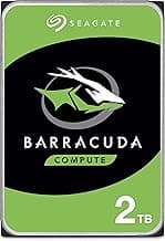 Seagate BarraCuda 2TB, Disco Duro Interno, HDD, 3.5 Pulgadas, SATA 6 GB/s, 7200 RPM, cache de 256 MB para computador de sobremesa y PC, embalagem aberta fácil, Rescue Services (ST2000DMZ08)