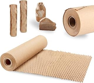 30cm×30m Panal Plástico Burbujas Embalaje, Papel Kraft Rollo para Mover y Embalaje, Regalo Frágil Plástico de Burbujas Sustituto y Plástico de Burbujas Biodegradable (Marrón)