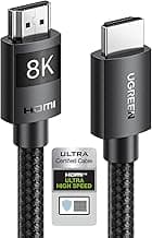 UGREEN Cable HDMI 2.1 Certificado 10K 8K 60Hz 4K 120Hz 48Gbps UHD eARC HDR Dinámico Dolby Vision 3D HDCP 2.3 Compatible con Mac mini M4 Pro PS5 PS4 Xbox One X PC HDTV Monitor, 1M