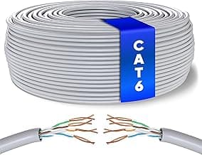 Mr. Tronic Granel Cable Ethernet Cat 6 De 100m, Bulk Cable de Red LAN Para Internet Rápida & Fiable - AWG24 Cat6 a Granel, 1 Gbps Internet 250 MHz UTP CCA (100 Metros, Gris)