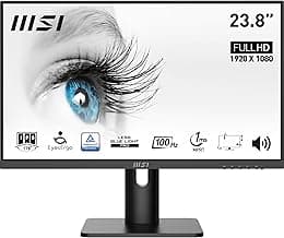 MSI Pro MP243XP Monitor de Oficina Full HD de 23,8'', Panel IPS 1920 x 1080, 100 Hz, Pantalla Agradable a la Vista, Montaje VESA, Altavoces Integrados, Soporte Kit de Pantalla, HDMI 1.4, DP 1.2a
