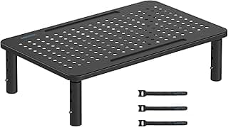 BONTEC Soporte Monitor de Ergonómico (L368 x W231mm), Elevador Monitor de Metal de Calidad, Soporte Monitor con Tres Niveles de Altura Ajustable, Capacidad hasta 20 kg