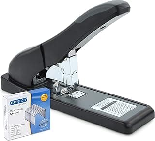 Rapesco 1550 ECO HD-140 Grapadora de Gruesos con 1000 Grapas Tipo 923/12 mm, Capacidad para 140 Hojas, Negro