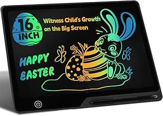 16 Pulgadas Tableta Escritura LCD Recargable,Pizarra Magnetica Infantil Portátil Borrable para Escribir, Dibujar y Hacer Listas de Memoria Colores Tableta Dibujo Niños Educativo Juguetes Regalos Negro