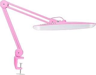 Neatfi Lámpara de escritorio LED XL, 2.200 lúmenes, 4 niveles de brillo, 6500K, 24W, 117 LED SMD, regulable, luz de tarea de grado profesional para el hoga (No-CCT con Abrazadera, Rosa)