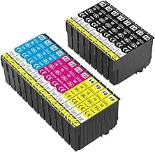 Skydo 18XL Cartucho de Tinta 20 Pack Compatible para Epson 18XL para Epson XP-30, XP-102, XP-202, XP-205, XP-302, XP-305, XP-402, XP-405, XP-215, XP-312 (8 Negro, 3 Cyan, 3 Magenta, 3 Amarillo)