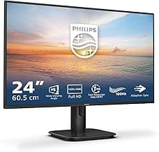 Philips 24E1N1100A - Monitor Full HD de 24 Pulgadas, Integrado Altavoz, Tiempo de Respuesta de 1 ms (1920x1080, 100 Hz, VGA, HDMI 1.4) Negro