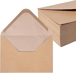 Sobres (100 Piezas) de Papel Kraft Antiguo/Sin Ventana - B6 | 125 x 176 mm, Envolventes, la Cierro, NHD06