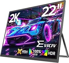 EVICIV Monitor Portatil Grande de 22 Pulgadas 2K 2560 * 1440 QHD IPS Cuidado de Ojos Juego de Azar Pantalla Portable con Kickstand Mini HDMI USB C para PC Teléfono Celular P-S4/5 Xbo
