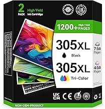 Tinta 305 XL, Cartuchos 305 XL Reemplazo para Cartucho Tinta HP 305 XL Negro y Color Pack Original, Tinta Impresora 305 para DeskJet 2700 2720 2710 2300 Plus 4120 4100 4110 Envy 6000 6032 6020