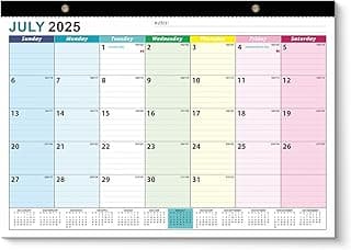 Calendario de pared académico, de julio 2025 a diciembre 2026, calendario mensual desprendible para oficina, planificador familiar, para colgar, con pegatinas