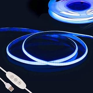 Fosingut Azul Tira LED COB 2m, 5V USB Regulable Luz de Fondo de TV,CRI90+ 960 LEDs 4mm Luces LED Strip Tiras LED de Interior Para Decor del Hogar DIY,Cocina,Espejo,Dormitorio,Bar