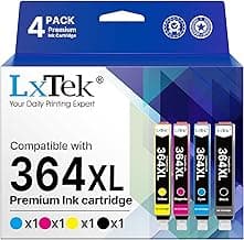 LxTek Tinta 364XL Compatible para HP 364 364XL Pack para HP Photosmart 5520 6520 5510 6510 7510 7520 para HP Deskjet 3070A 3520 para HP Officejet 4620 4622 (Paquete de 4)