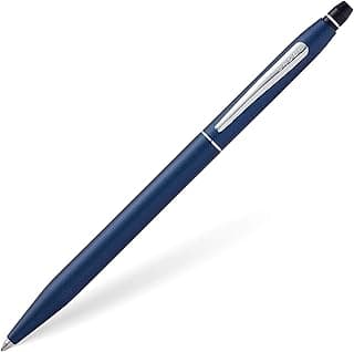 Cross Click Blue Lacquer Ballpoint Pen with Chrome Appointments and Bonus Slim Gel Refill