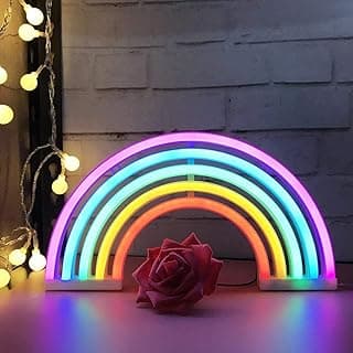 Rainbow LED Neon Lights Art Colorful Neon Lamp Lamp Night Indoor Wall Decor for Home Party Anniversary Valentine Gifts Bedroom Table Decoration