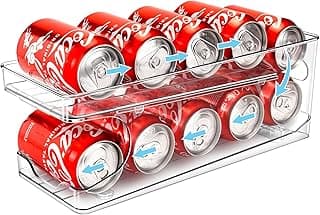 BingoHive Rodante Organizador De Latas Para Nevera Dispensador Latas Frigorífico Refrigerador Cocina Despensa Almacenamiento 10 latas de tamaño estándar de 330ML Cerveza Soda Refrescos Bebidas