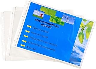 Exacompta 5734E Paquete de 20 Fundas de Plástico PP Estándar para DIN A4, Horizontal, Transparente, Superior