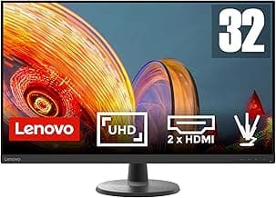 Lenovo D32u-40 - Monitor 31.5" 4K UHD (VA, 60Hz, 4ms, HDMI+DP, Cable HDMI) Ajuste de inclinación - Negro