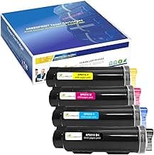 Cartucho Tóner Compatible 4 Colores 6510 6515 【Capacidad Extra Alta】 5500 Página BK 4300 Página C M Y para Impresora Xerox Phaser 6510n 6510dn 6510dni 6510dnm WorkCentre 6515n 6515dn 6515dni 6515dnm