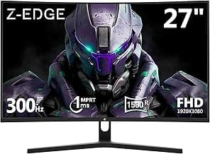 Z-Edge Monitor Gaming PC Curvo 27'' 300 Hz (DP1.4*2), 1ms MPRT, FreeSync, FHD, 240 Hz (HDMI2.0*2), Pantalla Gaming LED 16:9, Inclinación Ajustable, HDR, VA, 3000:1, VESA 100*100mm (Cable DP Incluido)
