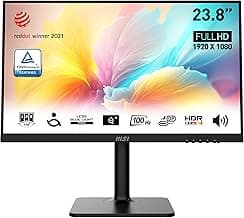 MSI Modern MD2412P Monitor Oficina FHD 24", IPS 1920 x 1080, 75 Hz, Pantalla Cuidado de la Vista, Preparada HDR, Altavoces, Soporte Ajustable en 4 Direcciones, KVM, DP 1.2a, HDMI 1.4b, USB Tipo-C