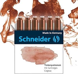 Schneider Cartuchos de tinta pastel (cartuchos estándar para pluma), color coñac (6 unidades)