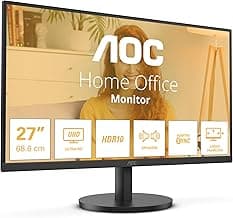 AOC U27B3A - Monitor UHD de 27 Pulgadas, Altavoces, HDR10 3840x2160, 60 Hercios, HDMI 2.0, DisplayPort 1.4 Negro, 27 Pulgada 4K IPS, 60 Hz
