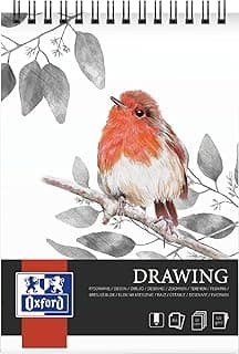 Oxford Bloc de dibujo A4, 50 hojas, 160 g, en espiral en la página corta