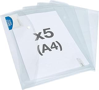 Rapesco 1629 Carpeta Sobre Portafolios con Identificación A4+, Transparente, 5 Sobres