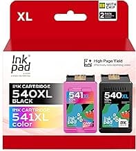 iNKPAD PG 540 XL CL-541XL Cartuchos Multipack para Canon 540 541 XL Negro Color PG 540 PG-540 CL 541 para Canon TS5150 TS5151 MG3650 MG3650s MG3600 MG4200 MX475 MX530 (Negro+Tri - Color)