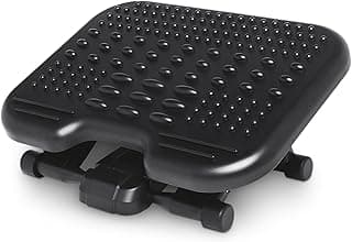 Kensington 56155EU Reposapiés Ergonómico Ajustable SoleMassage, Mejora la Postura y Alivia Dolores Relacionados con la Ciática y otros Problemas Ortopédicos gracias a la Superficie de Masaje, Negro