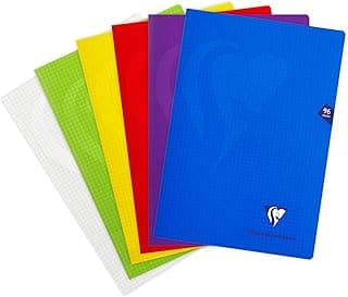 Clairefontaine, 293162AMZC, Lote de 2 Cuadernos Grapados, Mimesys, A4 (21 x 29,7 cm), 96 Páginas con Cuadrados pequeños, Papel Blanco 90gr, Cubierta de Polipropileno, Color Aleatorio