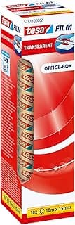 tesafilm transparente - Cinta Autoadhesiva Resistente al Paso del Tiempo y al Rompimiento - Cinta de Oficina con Fuerte Adhesión - 10 m x 15 mm - 10 Piezas