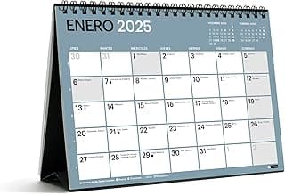 Miquelrius - Calendario de Sobremesa 2025 Chromat, Calendario A5: 210 x 148,5 mm, Con espacio para anotar, Encuadernación espiral doble, 9 colores interiores diferentes, Calendario 2025, Español