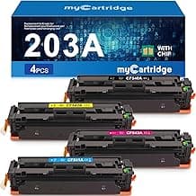 MyCartridge Compatible con HP 203A/203x CF540A para Color Laserjet Pro MFP M254dw M254nw M281fdw M281fdn M280nw (Negro/Cian/Amarillo/Magenta)
