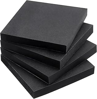 Yeomju Notas adhesivas, 76 x 76 mm, 4 bloques, 200 hojas, notas adhesivas negras, notas adhesivas, blocs de notas autoadhesivas, notas adhesivas estéticas, notas adhesivas coloridas