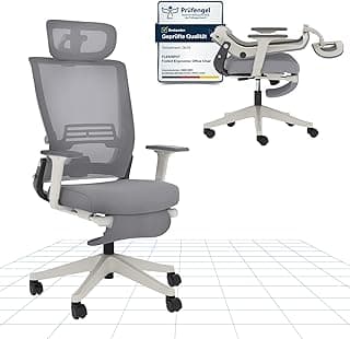 FLEXISPOT FOLDEX Silla de Oficina Ergonómica, Plegable con Apoyo Lumbar, Reposabrazos Regulables en Altura, Reposacabezas 2D, Silla de Escritorio de Malla para Oficina Casa-Seal
