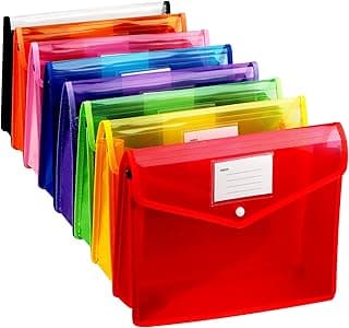 8 unidades portadocumentos A4, carpetas A4, carpeta de documentos para archivar, carpeta de plástico estable, carpeta con fundas transparentes A4 para escuela y oficina, cada una hasta 550 papeles